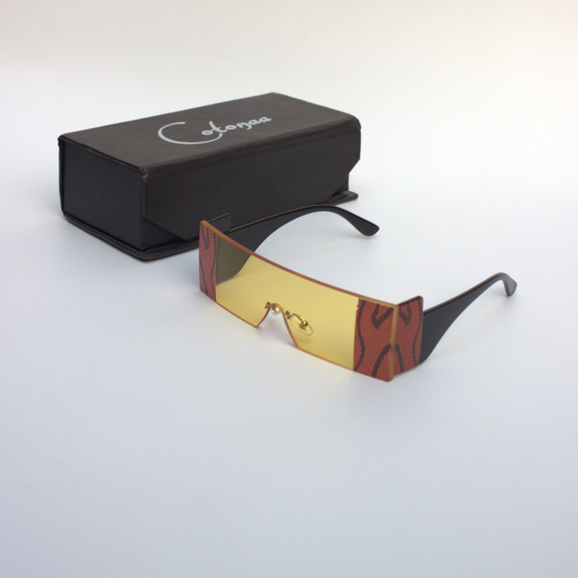 A-9073-Yellow-Snake-Rectangular-Oversize-Sunglasses