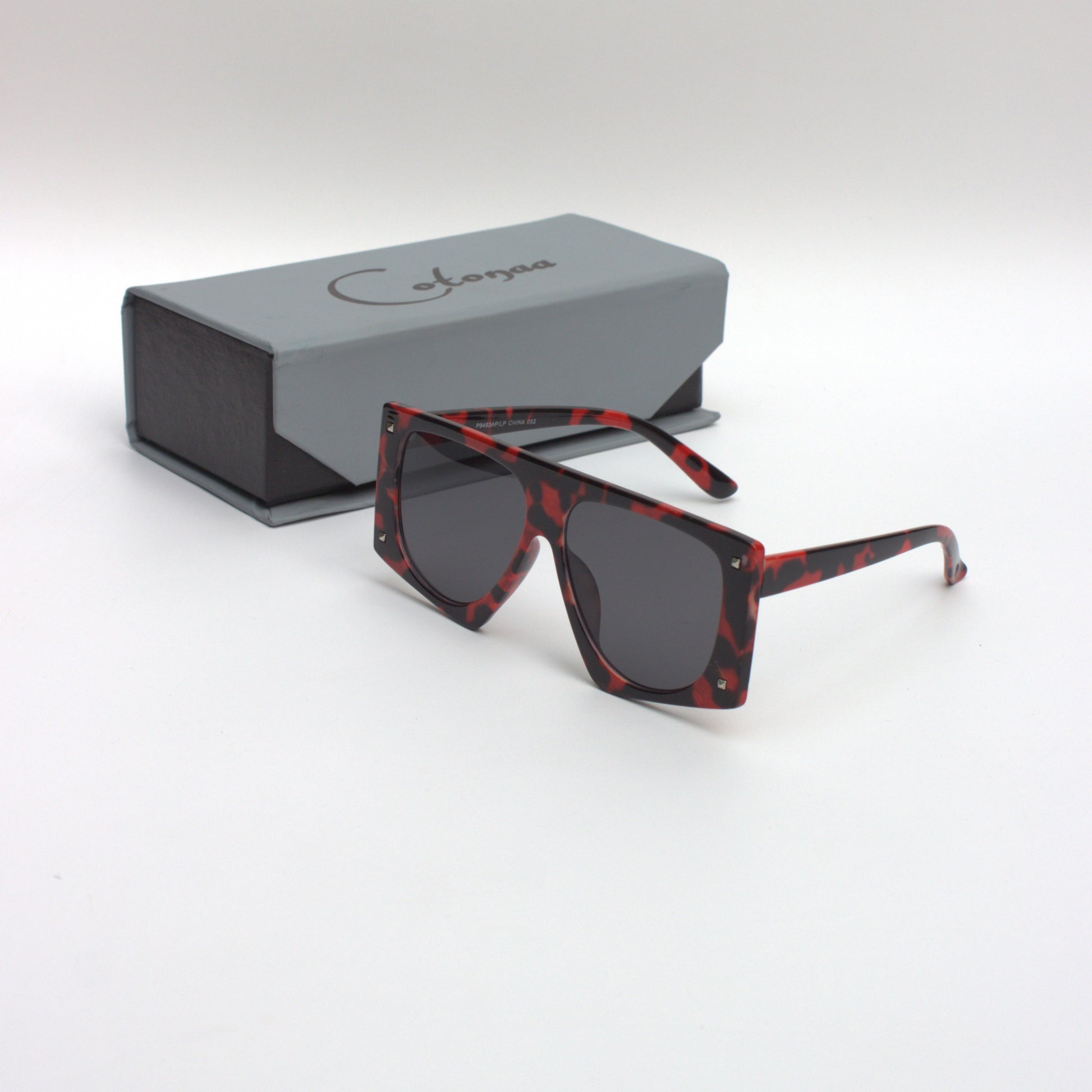 A-9076-Red-Leapord-Texture-Flattop-Oversize-Sunglasses