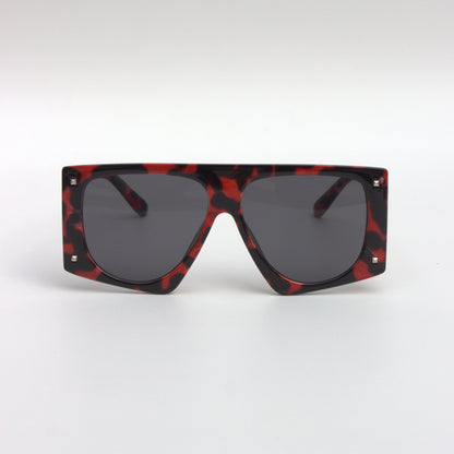 A-9076-Red-Leapord-Texture-Flattop-Oversize-Sunglasses