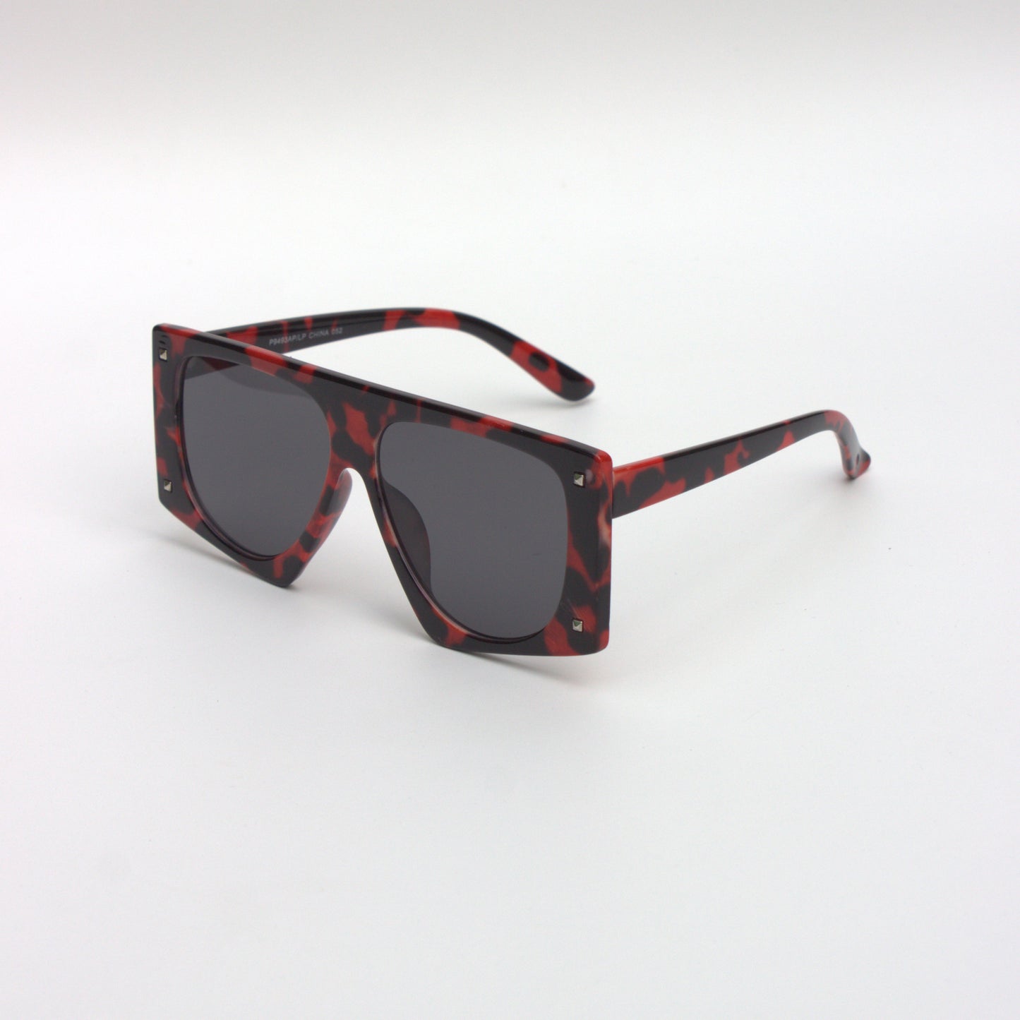 A-9076-Red-Leapord-Texture-Flattop-Oversize-Sunglasses