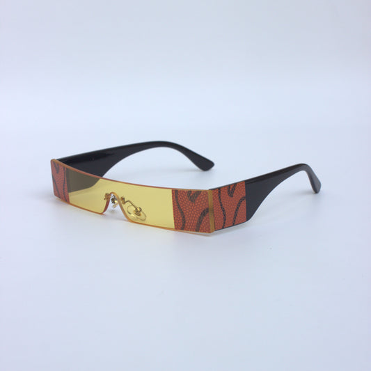 A-9080-Yellow-Snake-Retro-Slim-Rectangular-Funky-Party-Sunglasses