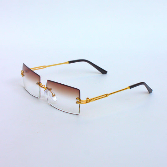 A-9091-Rectangular-Brown-Gradient-Rimless-Threepiece-Sunglasses