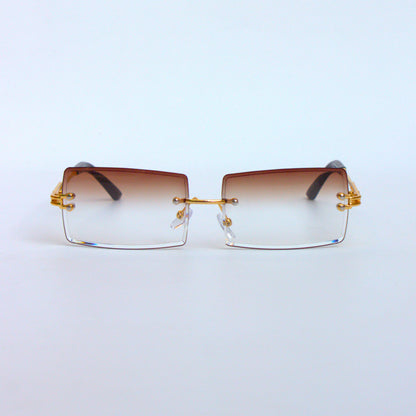 A-9091-Rectangular-Brown-Gradient-Rimless-Threepiece-Sunglasses