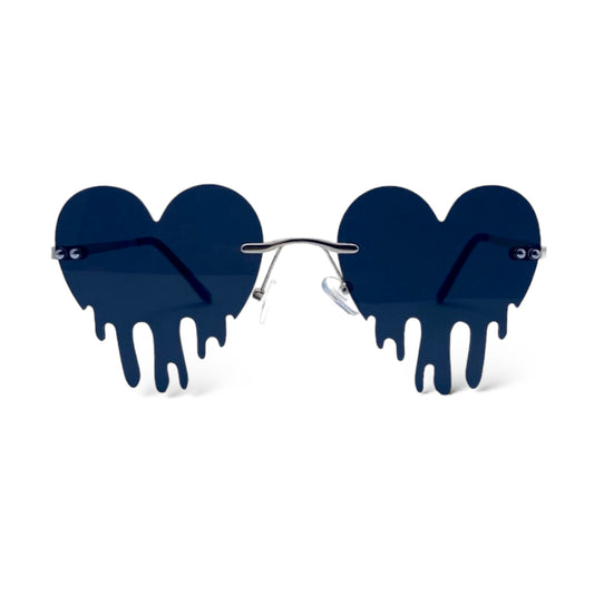 black color 'Heart Drip Party Sunglasses'